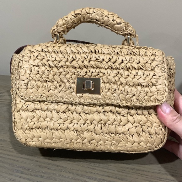 Small Eddie hand woven top handle bag by J Crew. - Picture 1 of 15